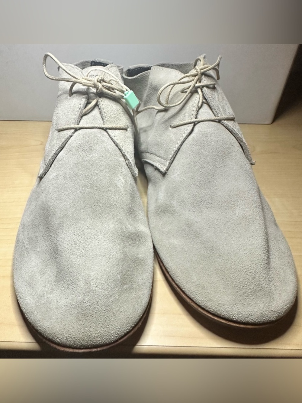 Delicate Suede Desert Chukka Boots in Light Gray Taupe - Merci